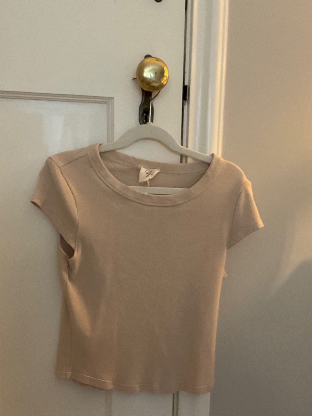 Classic Crewneck Short Sleeve Top - Cream